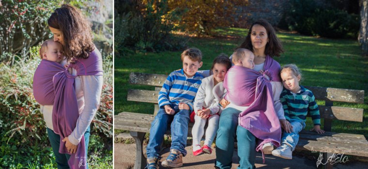 Séance famille parents et bébé en portage - Shooting commercial avec Néobulle