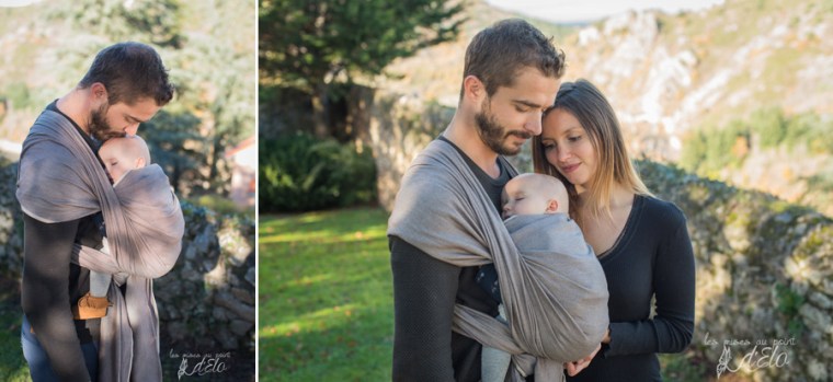 Séance famille parents et bébé en portage - Shooting commercial avec Néobulle