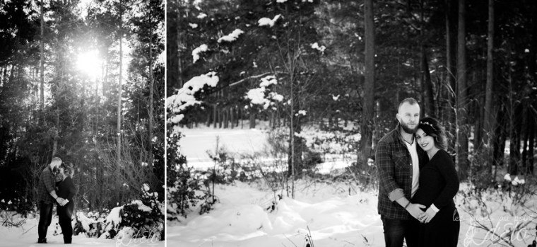 Photographe Monistrol sur Loire Séance grossesse neige haute loire