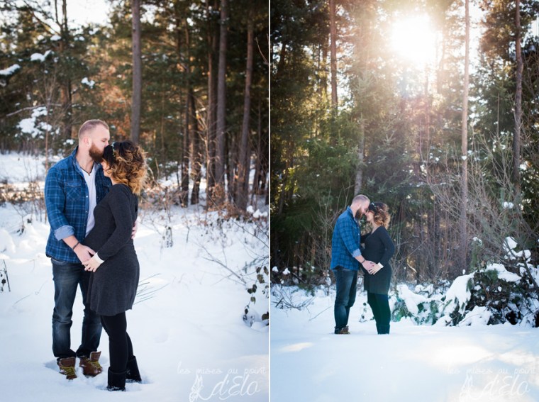 Photographe Monistrol sur Loire Séance grossesse neige haute loire