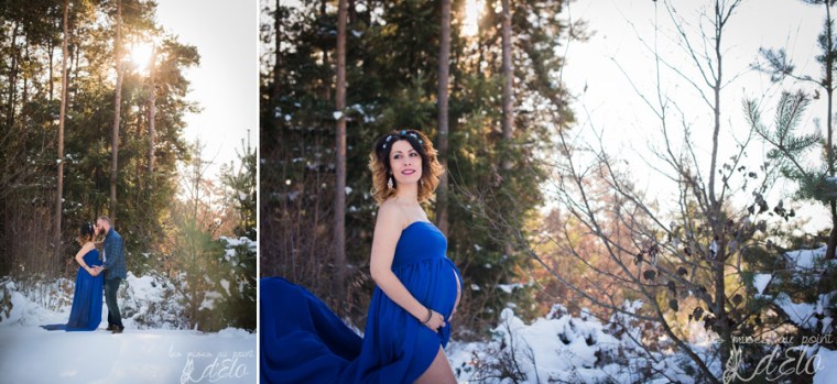 Photographe Monistrol sur Loire Séance grossesse neige haute loire